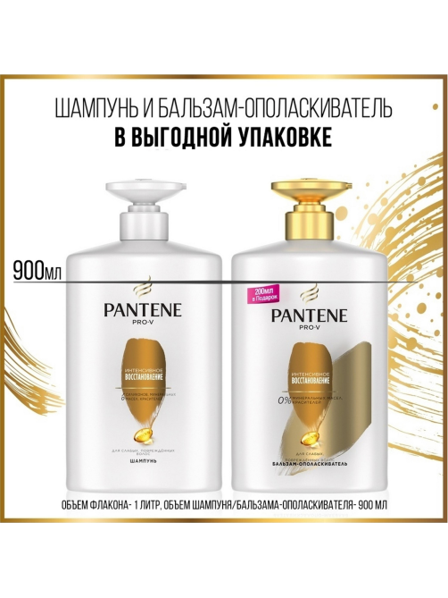 Шампунь женский Pantene Pro-V Интенсивное восстановление для поврежденных волос, 900мл