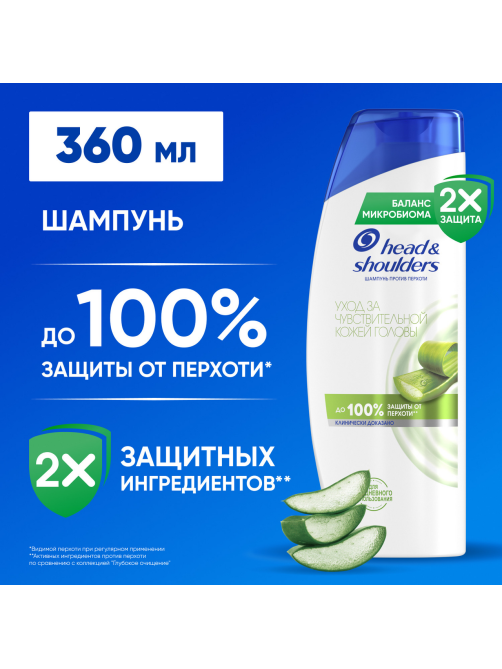 Шампунь Head & Shoulders против перхоти алоэ вера, 360мл