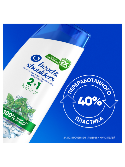 Шампунь-бальзам Head & Shoulders против перхоти основной уход ментол 2в1, 360мл