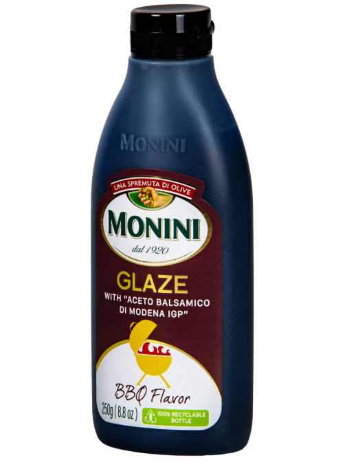 Соус на основе бальзамического уксуса Monini Glaze из Модены со вкусом барбекю, 250мл