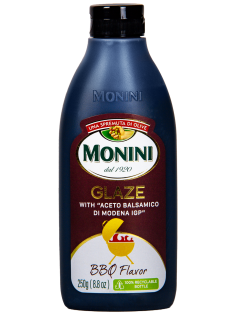 Соус на основе бальзамического уксуса Monini Glaze из Модены со вкусом барбекю, 250мл