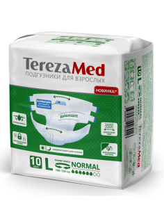 Подгузники Tereza Med Normal для взрослых размер L, 10шт