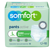 Подгузники-трусы для взрослых Somfort Normal L, 10шт