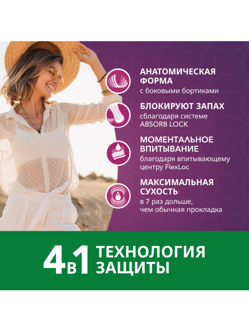 Прокладки Depend для женщин ночные при недержании, 6шт