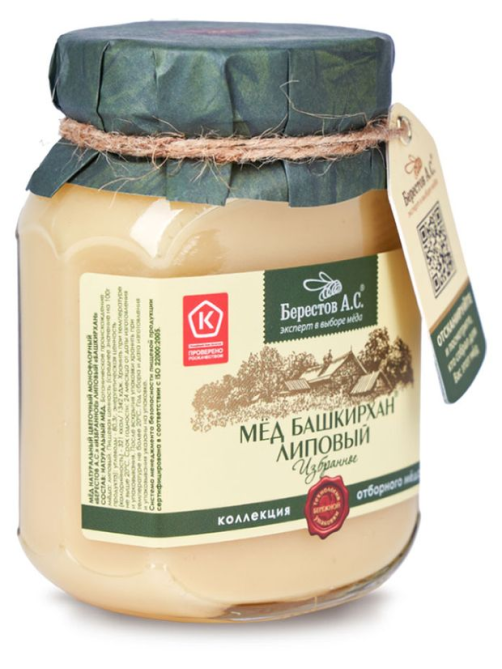 Мед Берестов А.С. натуральный Башкирхан Липовый, 500г