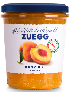Джем Zuegg Персик конфитюр экстра, 320г