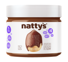 Паста арахисовая Nattys Brownie какао и мед, 325г
