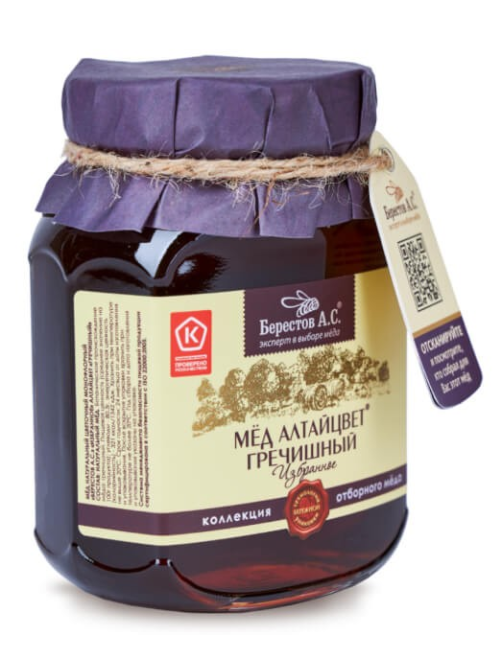 Мед Берестов А.С. гречишный, 500г