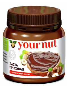 Паста ореховая Your Nut с добавлением какао, 250г