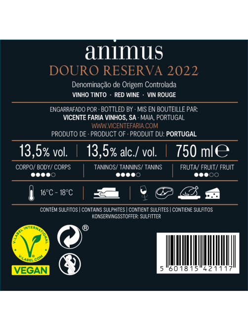 Вино Animus Doru Reserva красное сухое, 0.75л