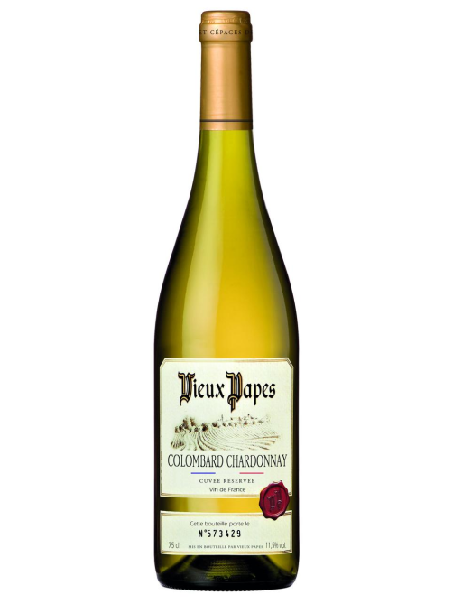 Вино Vieux Papes Colombard-Chardonnay белое сухое, 0.75л