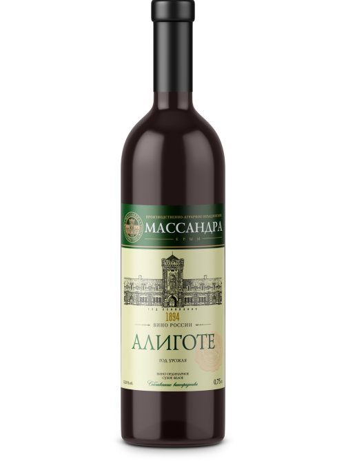 Вино Массандра Алиготе белое сухое, 0.75л