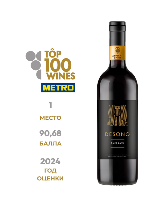 Вино Desono Saperavi красное сухое, 0.75л