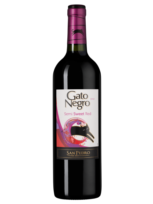 Вино Vina San Pedro Gato Negro красное полусладкое, 0.75л