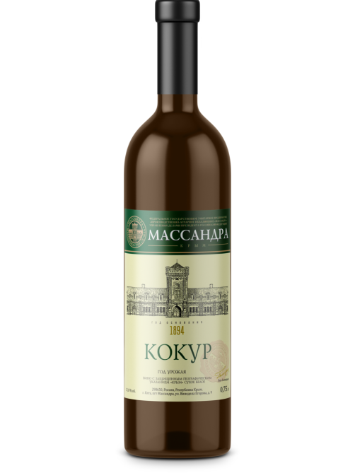 Вино Кокур Массандра белое сухое, 0.75л