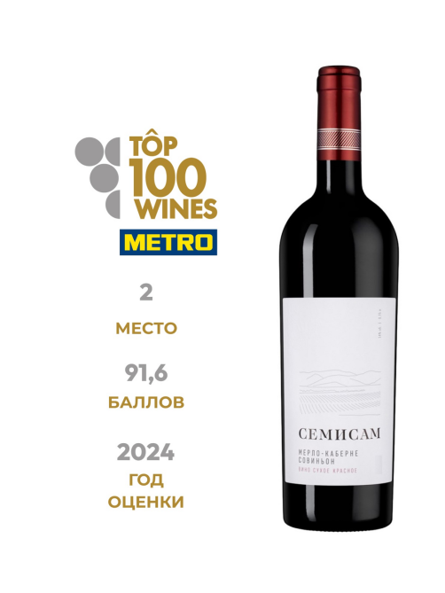 Вино Шумринка Семисам Мерло-Каберне Совиньон красное сухое, 0.75л
