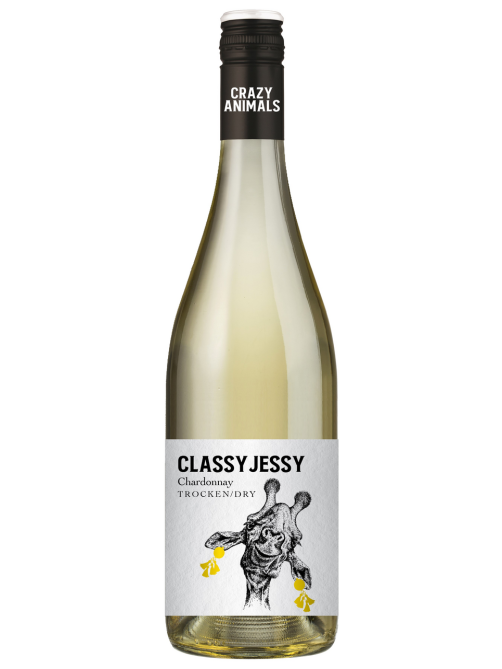 Вино Crazy Animals Classy Jessy Chardonnay белое полусухое, 0.75л