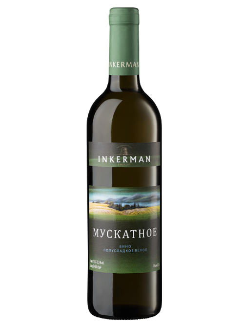 Вино Inkerman мускатное белое полусладкое, 0.7л