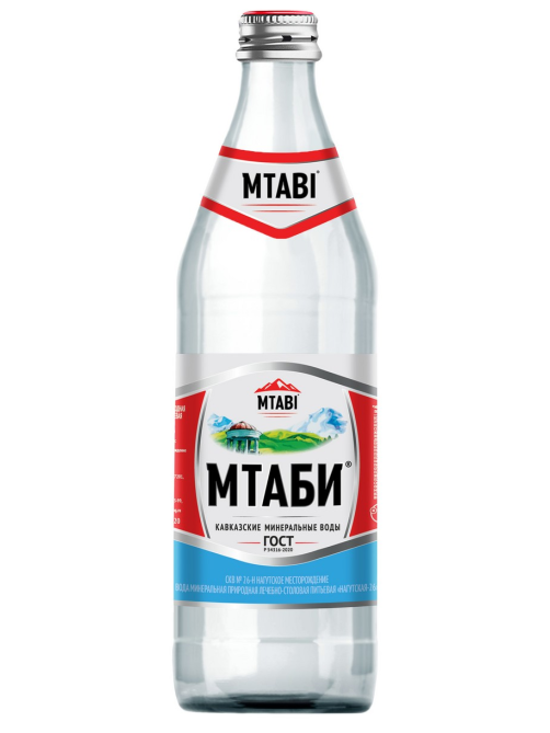 Вода Мтаби минеральная лечебно-столовая газированная стекло, 450мл x 12 шт