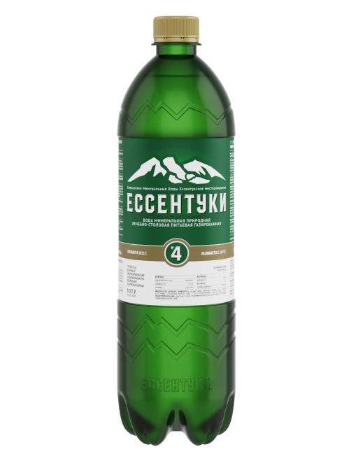Вода Ессентуки №4 минеральная лечебно-столовая газированная, 1л x 6 шт