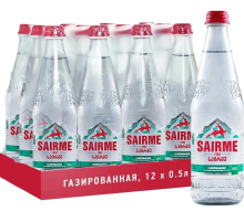 Вода Sairme минеральная лечебно-столовая газированная стекло, 500мл x 12 шт