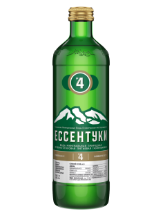 Вода Ессентуки №4 минеральная природная лечебно-столовая газированная стекло, 450мл
