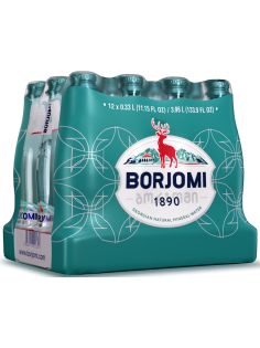 Вода Borjomi минеральная природная лечебно-столовая газированная стекло, 330мл x 12 шт