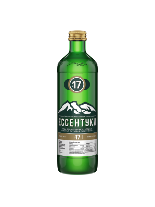 Вода Ессентуки №17 минеральная природная лечебно-столовая газированная стекло, 450мл x 20 шт