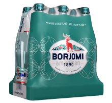 Вода Borjomi минеральная природная лечебно-столовая газированная стекло, 750мл x 6 шт