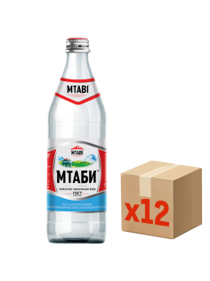 Вода Мтаби минеральная лечебно-столовая газированная стекло, 450мл x 12 шт