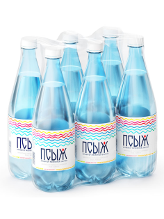 Вода Псыж минеральная лечебно-столовая газированная, 1л x 6 шт