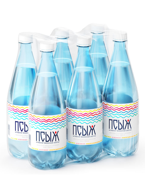 Вода Псыж минеральная лечебно-столовая газированная, 1л x 6 шт