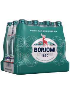 Вода Borjomi минеральная природная лечебно-столовая газированная стекло, 500мл x 12 шт