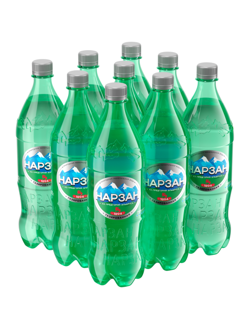 Вода Нарзан минеральная лечебно-столовая газированная, 1л x 9 шт