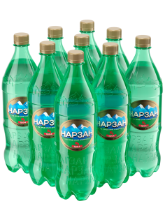 Вода Нарзан минеральная лечебно-столовая природной газации газированная, 1л x 9 шт