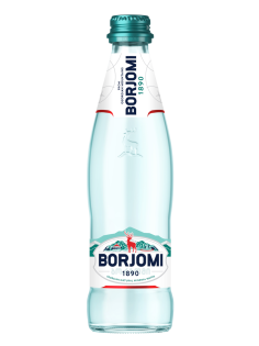 Вода Borjomi минеральная природная лечебно-столовая газированная стекло, 330мл