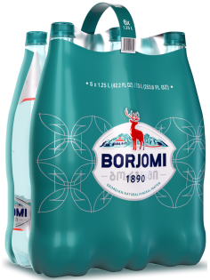 Вода Borjomi минеральная природная лечебно-столовая газированная, 1.25л x 6 шт