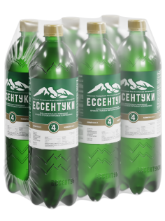 Вода Ессентуки №4 минеральная лечебно-столовая газированная, 1л x 6 шт