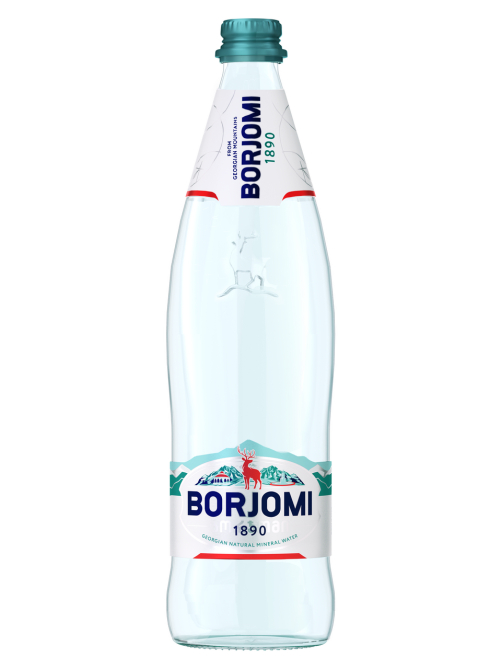 Вода Borjomi минеральная природная лечебно-столовая газированная стекло, 750мл x 6 шт