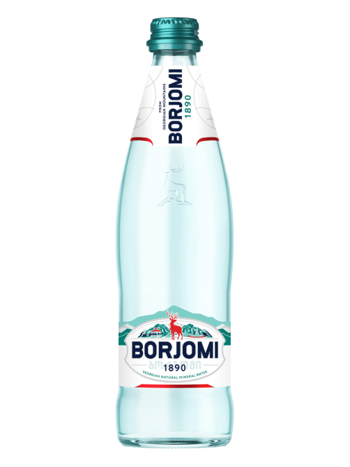 Вода Borjomi минеральная природная лечебно-столовая газированная стекло, 500мл