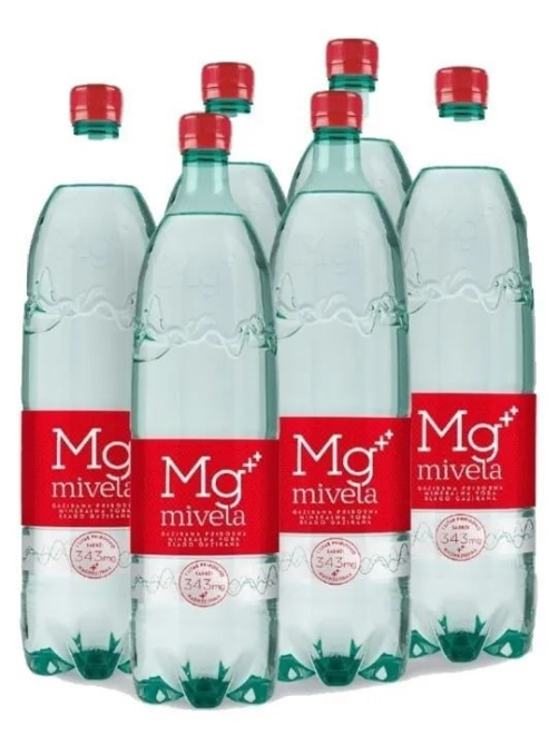 Вода Mivela Mg++ минеральная лечебно-столовая газированная, 1л x 6 шт