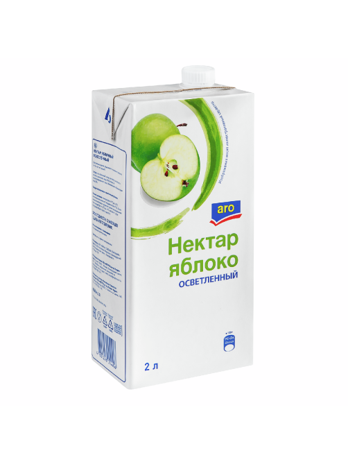 aro Нектар яблочный осветленный, 2л x 6 шт