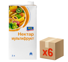 aro Нектар мультифруктовый, 2л x 6 шт
