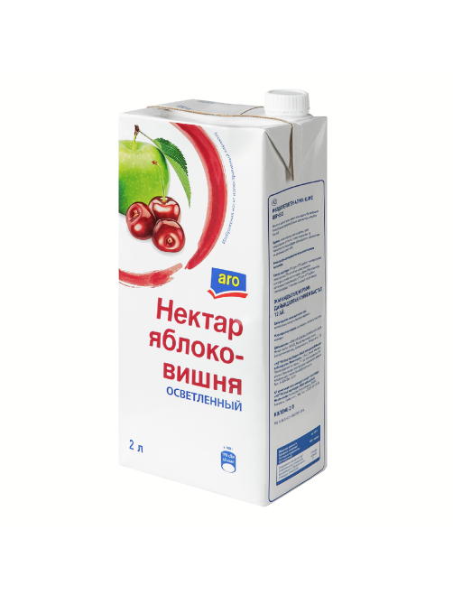 aro Нектар осветленный яблоко и вишня, 2л x 6 шт
