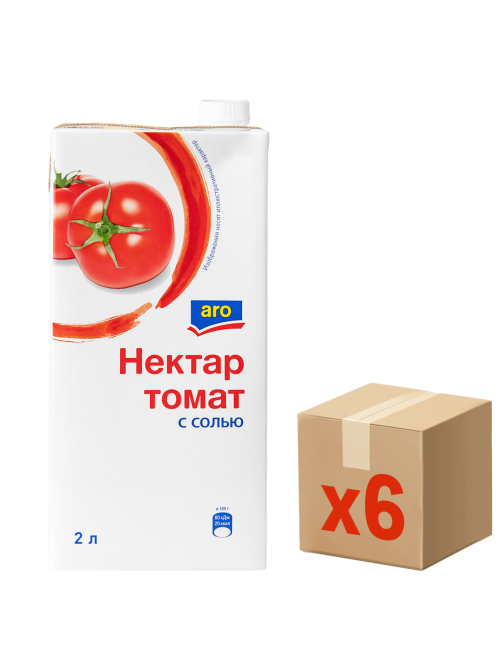 aro Нектар томатный с солью, 2л x 6 шт