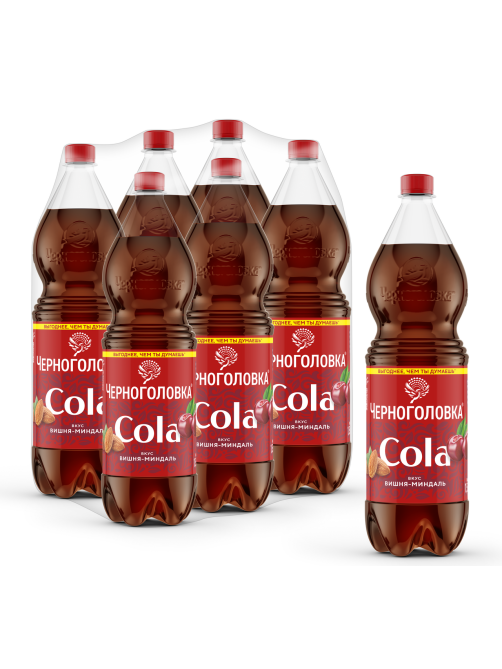 Напиток Черноголовка Cola вишня-миндаль сильногазированный, 1.5л х 6 шт
