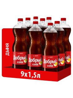 Напиток Добрый Кола дыня газированный, 1.5л x 9 шт