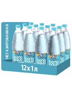 Вода BonaAqua питьевая негазированная, 1л x 12 шт