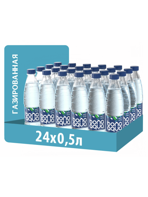 Вода BonaAqua питьевая газированная, 500мл x 24 шт