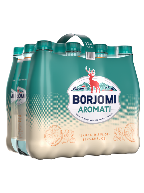 Вода Borjomi цитрус-имбирь минеральная газированная, 500мл